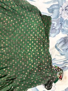 Green &amp; Gold Indian Lehenga Choli Set