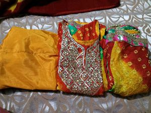Multiple Color Bandhani Suit