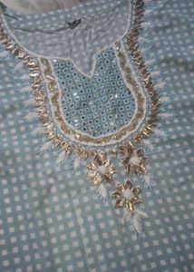 Cute Blue &amp; White Kaftan Dress