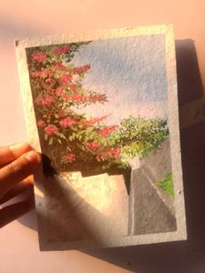 Hilltop bougainvillea Painting ✨