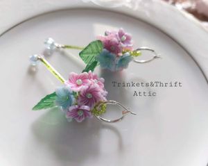 Hydrangea Blooms Hoop Earrings