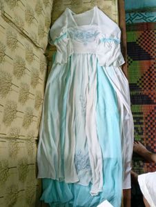 Chinese Summer Style Embroided Hanfu Dress