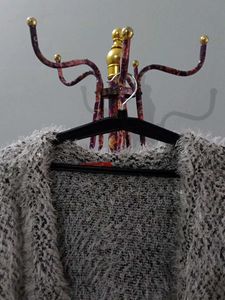 Cozy Grey Marled Cardigan Sweater
