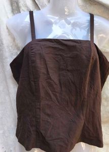 281212. Brown Sleeveless Top