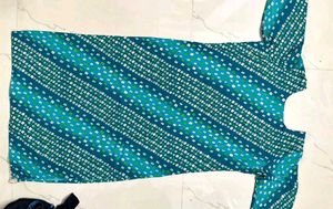 Teal Embellished Kurti