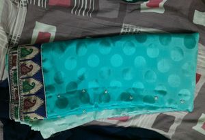 Double Shaded Bluish Green Saree