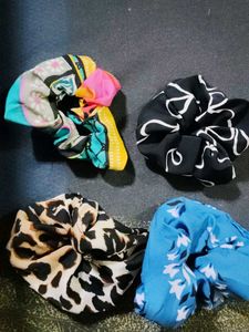 Scrunchie Set - Fun Patterns Pack Of 4