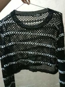 Mesh Knit  Crochet Crop Top