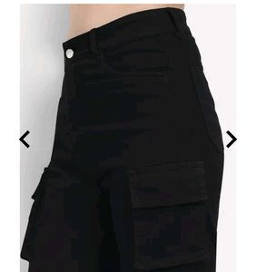 Cargo Black Jeans for Women