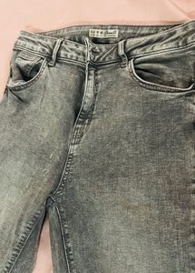 Grey Skinny High Waist Fit Denim Jeans