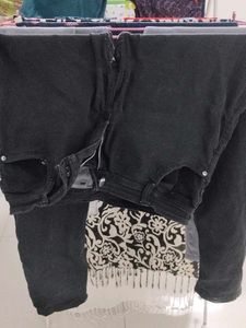 Black Cotton Jeans For Mens