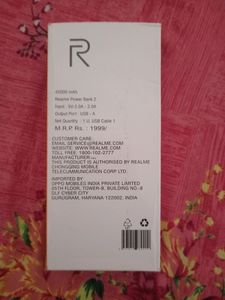 Realmi new Power Bank 45000mah And A Data Cable Free