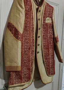 Rust + Khaki Sherwani
