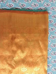 NEW Handloom Brown Golden Saree Beautiful piece