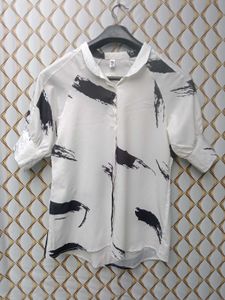 New With Tag Korean Satin Printed Shirt