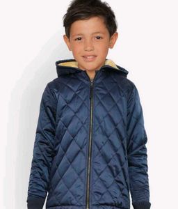 Gini &amp; Jony Boys Navy Blue Solid Hooded Jacket