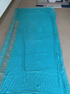 Lovely Blue sari with overall Badla