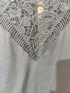 Black Lace Detail Top