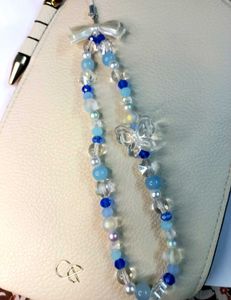 🧿🦋 Long Trendy Handmade Beaded Bow Phone Charm✨