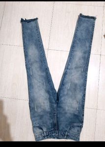 Blue Casual Ripped Jeans On Sale