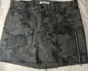 DaniLove Camo Denim Mini Skirt