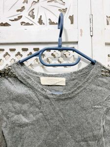 🎀Original Zara Gray Long Sleeve Top B