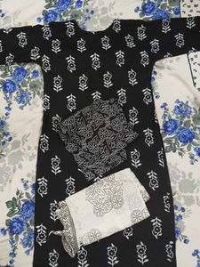 Black Printed Kurta Set