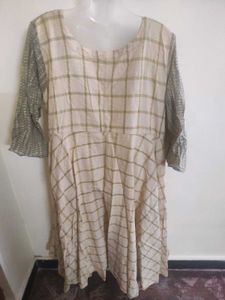 xxl Elegant green &amp; Beige Full Flared Anarkali