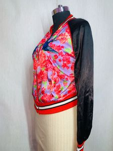 Floral Embroidered Bomber Jacket