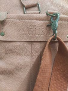 Peach Color Laptop Leather Bag