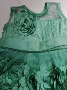 Elegant Green Floral Dress