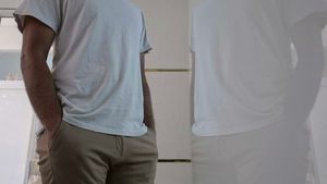 US Apollo ASN Tan Stretch Straight-Fit Trousers 32