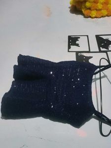 Sparkly Navy Peplum Tank