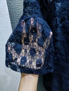 Navy Lace Top