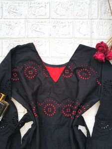 Cutout Emobroidery Fitted Kurti🖤