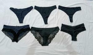 🇳🇿💫💗Pack Of 6 Black Thongs