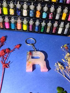 Resin Initial Keychain