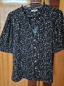 Black &amp; White Print Top