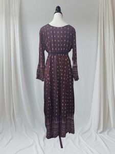 Brown Maxi Dress with Long Sleeves