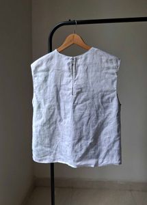 Zara Color Block Linen Top