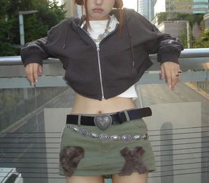 Y2k Cropped Hoodie Top