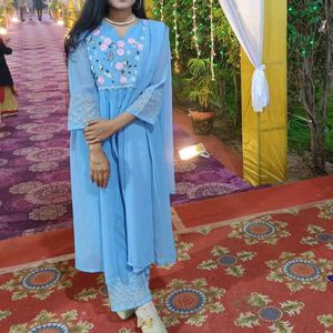 Stylish Blue Pant Suit