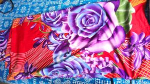 Beautiful Red And Purple Bedsheet With Pillow Cove