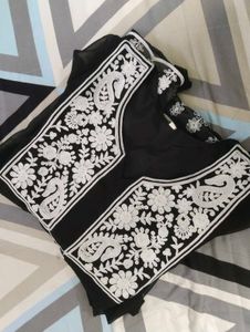 Black Chikankari Kurti