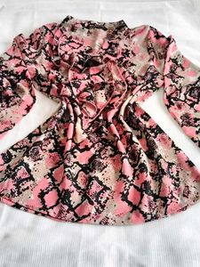 Pink Snake Print Top ❣️