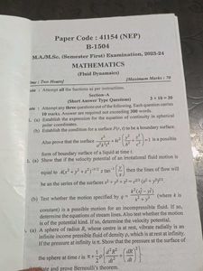 M.Sc. Mathematics Fluid Dynamics Book