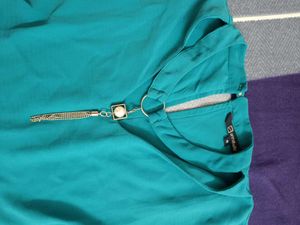 Teal Blue Annabelle Top With Pendant