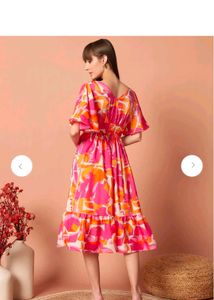 Pink &amp; Orange Print Dress