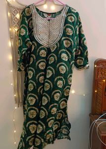 Women Green Kurta 5XL