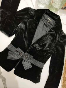 Embellished Velvet blazer jacket
